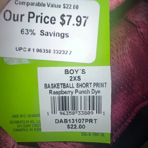 Boys DSG 2XS‎ Basketball shorts, pink - Picture 6 of 9